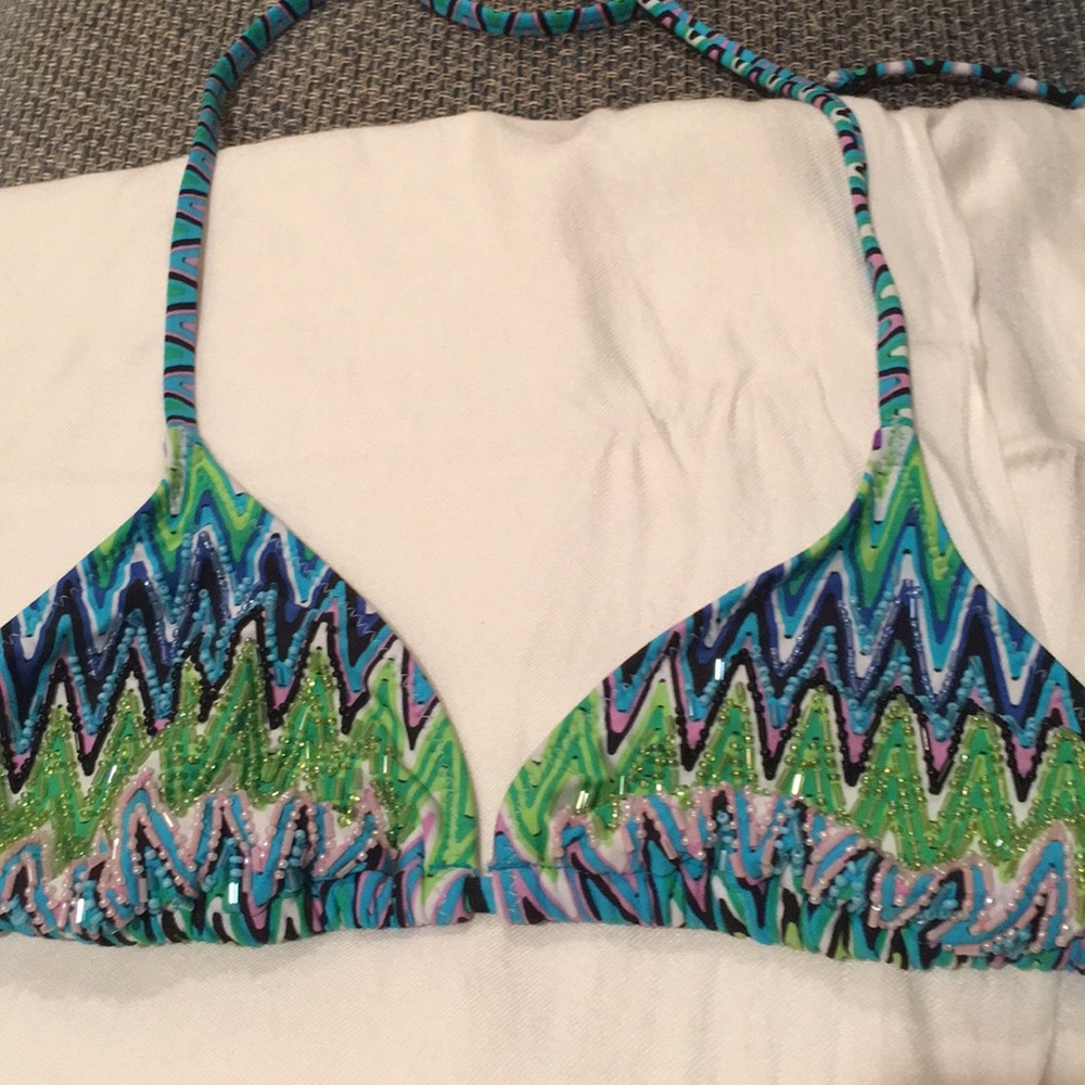 Beaded Bikini Top & bottom 💚💙💚